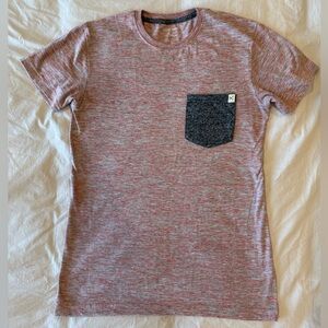 Departwest Heather Pink Short Sleeve Tee with Charcoal Pocket